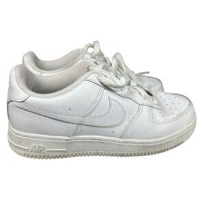Nike Air Force One AF1 Low Youth Size 5.5Y Triple White Leather Shoes 314192-117